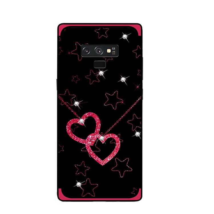 NXE Rhinestone Decor Pattern Bayer TPU Shell for Samsung Galaxy Note9 N960 - Heart and Star Pattern-5