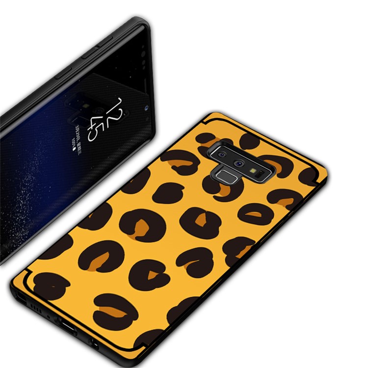 NXE Em Relevo Modelado TPU Soft Shell Embalagem De Telefone Para Samsung Galaxy Note9 N960 - Textura De Leopardo-2