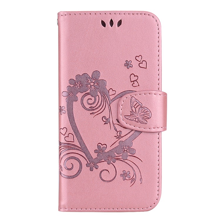 

Imprint Heart Flower Wallet Leather Stand Phone Shell for Samsung Galaxy J6 (2018) - Pink, Galaxy J6 (2018)