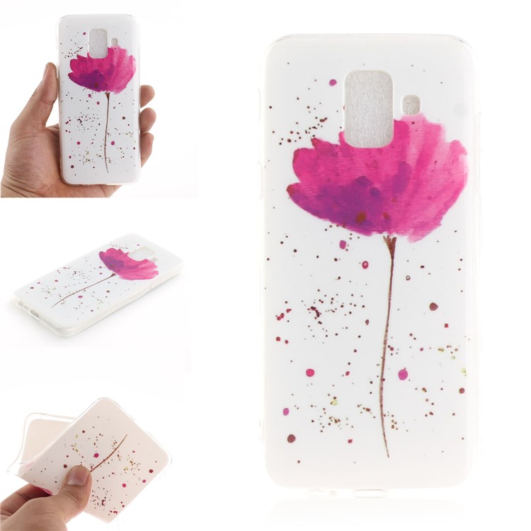 

Pattern Printing IMD TPU Soft Protective Casing Shell for Samsung Galaxy A6 (2018) - Red Flower, Galaxy A6 (2018)