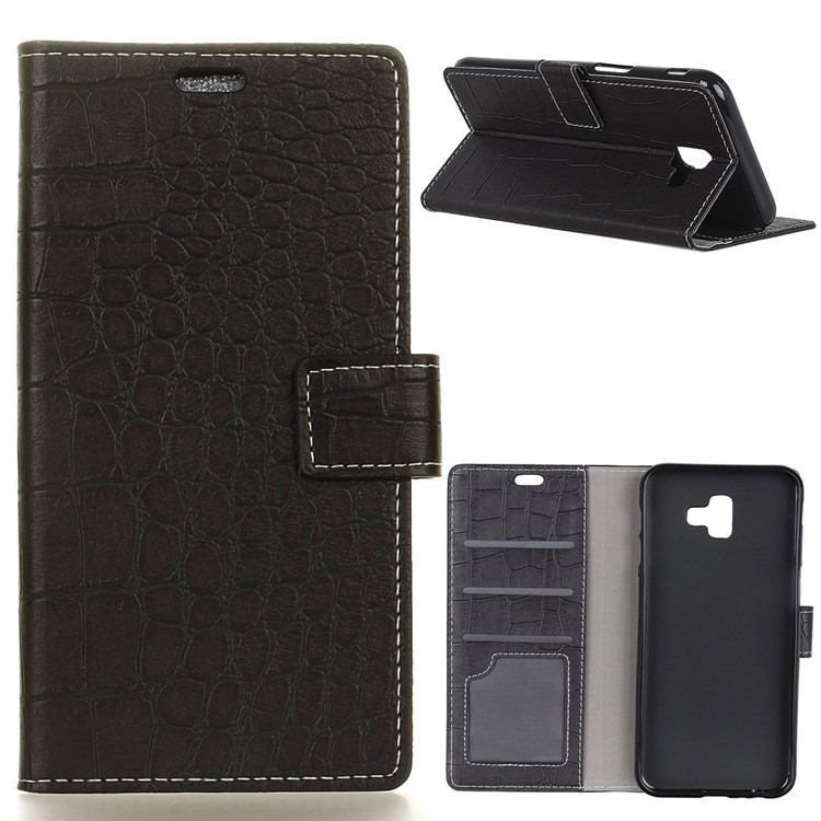 

Vintage Crocodile Texture Leather Shell for Samsung Galaxy J6+ / J6 Premium - Black, Galaxy J6+