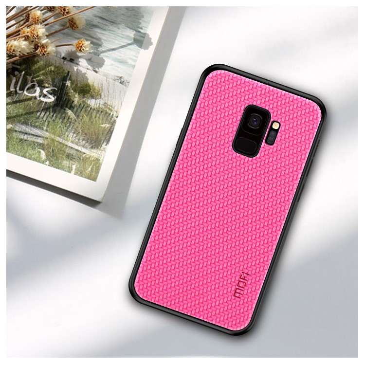 

MOFI Honor Series Cover for Samsung Galaxy S9 SM-G960 / Woven Texture / PU Leather Coated / PC + TPU - Rose, Galaxy S9