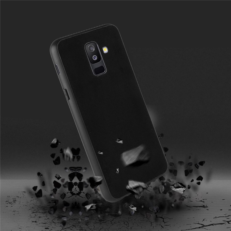 Retro Velvet Cloth Coated PC + TPU Hybrid Casing for Samsung Galaxy A6+ (2018) / A9 Star Lite - Black-5