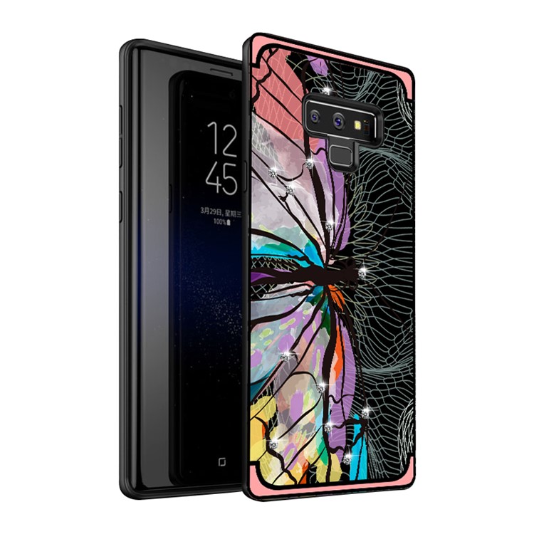 La Serie única NXE Del Modelo Del Rhinestone De La Libélula Adornó La Caja Del Teléfono Celular De TPU Para Samsung Galaxy Note9 N960 - Rosado-2
