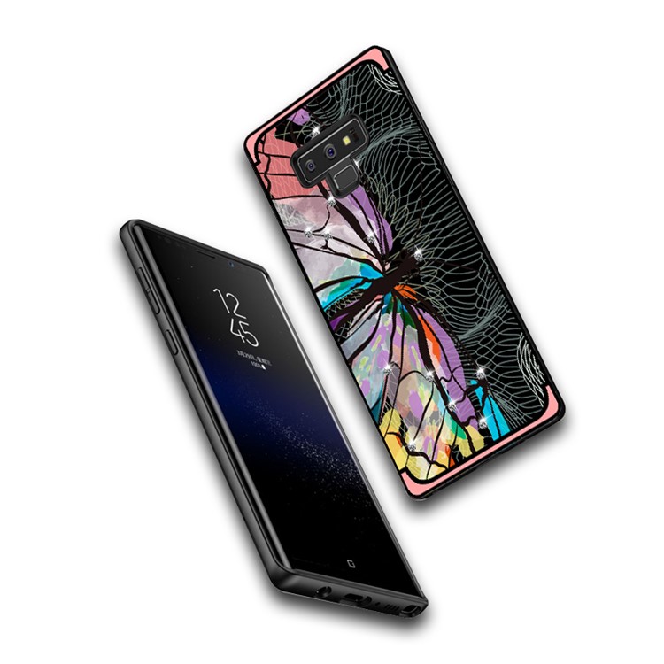 La Serie única NXE Del Modelo Del Rhinestone De La Libélula Adornó La Caja Del Teléfono Celular De TPU Para Samsung Galaxy Note9 N960 - Rosado-3