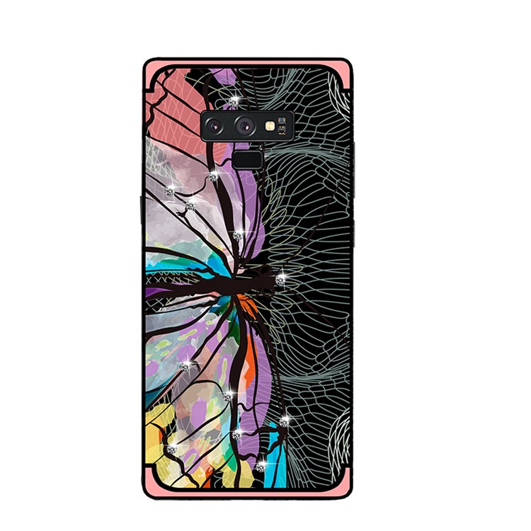 La Serie única NXE Del Modelo Del Rhinestone De La Libélula Adornó La Caja Del Teléfono Celular De TPU Para Samsung Galaxy Note9 N960 - Rosado-4