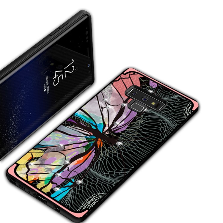 La Serie única NXE Del Modelo Del Rhinestone De La Libélula Adornó La Caja Del Teléfono Celular De TPU Para Samsung Galaxy Note9 N960 - Rosado-5