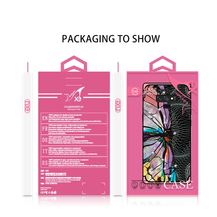 La Serie única NXE Del Modelo Del Rhinestone De La Libélula Adornó La Caja Del Teléfono Celular De TPU Para Samsung Galaxy Note9 N960 - Rosado-6