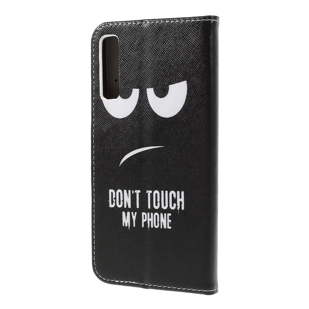 Cruz Textura Carteira De Couro Estampado Carteira Para Samsung Galaxy A7 (2018) - Não Toque No Meu Telefone-3