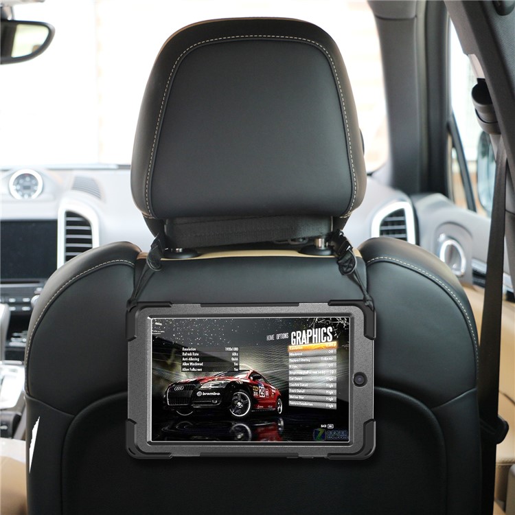 Para Samsung Galaxy Tab A 8.0 (2018) T387 Em Forma De X 360 Graus Giratória PC + Silicone Combo Kickstand Caso Com Alça Titular E Alça De Ombro - Tudo Preto-7