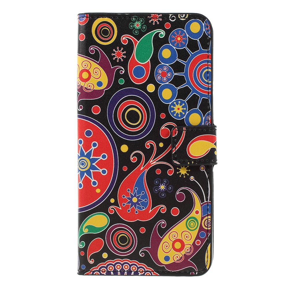 Pattern Printing PU Leather Magnetic Wallet Stand Shell for Samsung Galaxy A7 (2018) - Abstract Pattern-1