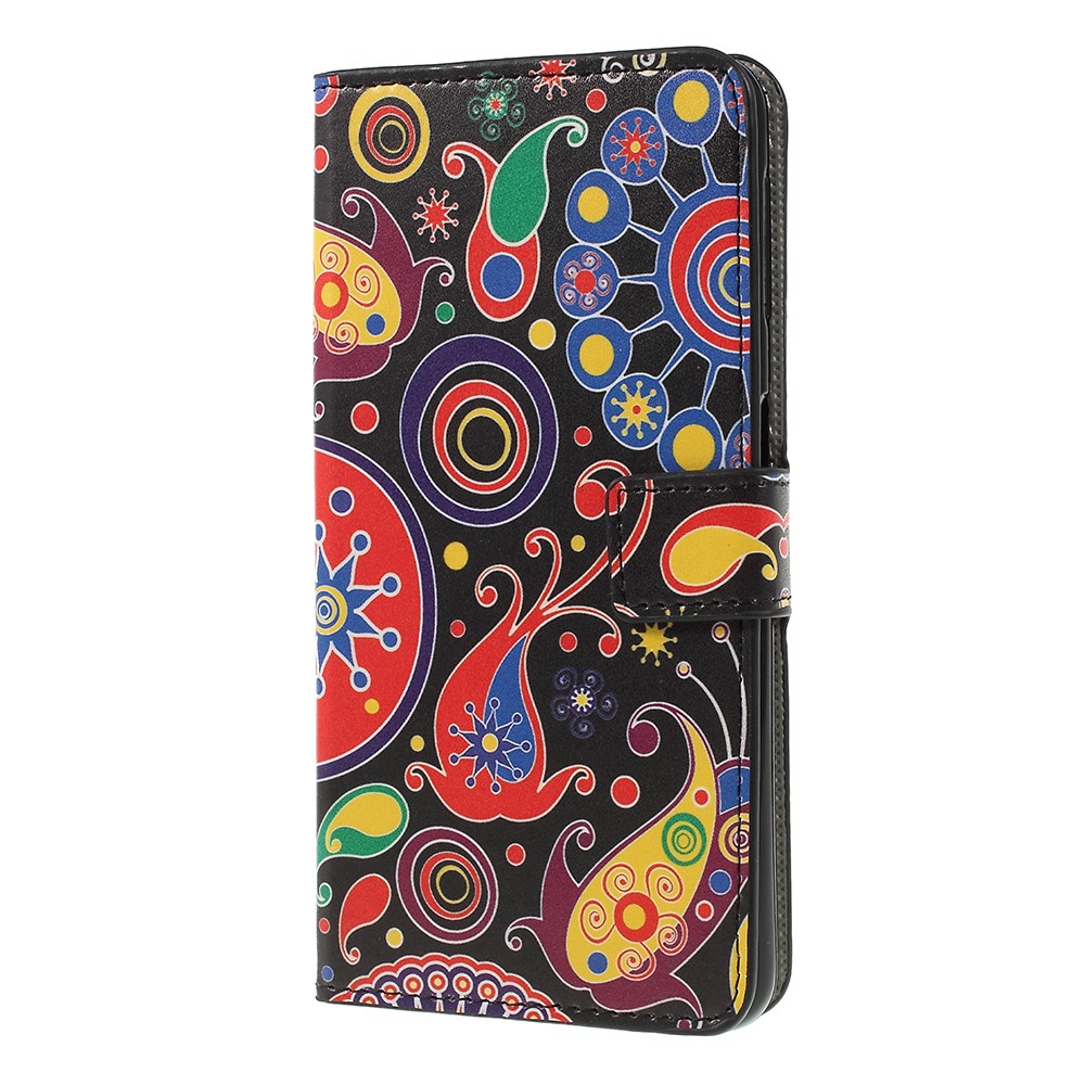 Pattern Printing PU Leather Magnetic Wallet Stand Shell for Samsung Galaxy A7 (2018) - Abstract Pattern-2