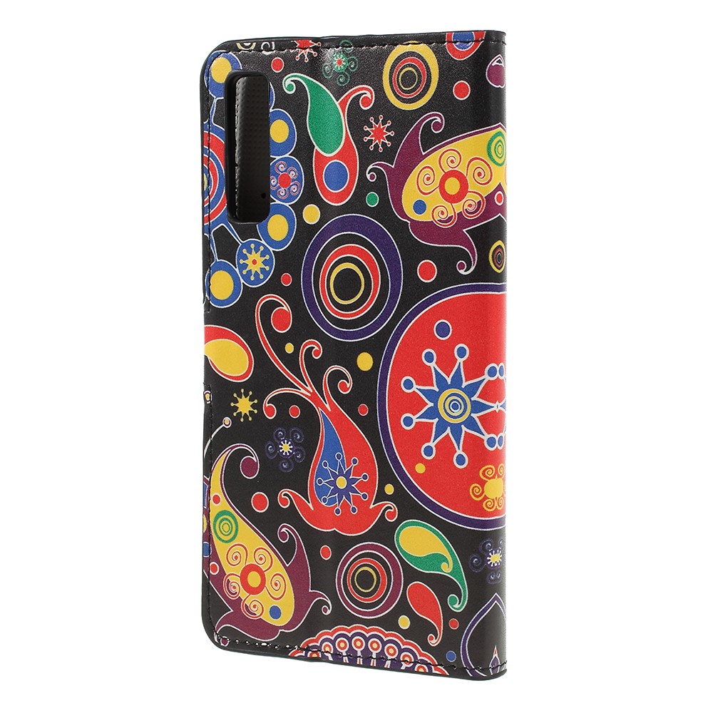 Pattern Printing PU Leather Magnetic Wallet Stand Shell for Samsung Galaxy A7 (2018) - Abstract Pattern-3