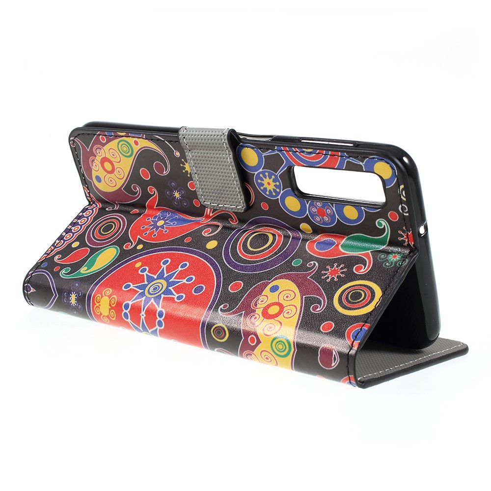 Pattern Printing PU Leather Magnetic Wallet Stand Shell for Samsung Galaxy A7 (2018) - Abstract Pattern-5