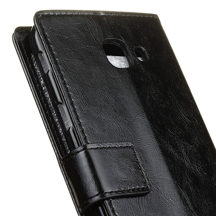 Crazy Horse Texture Wallet Stand Leather Case for for Samsung Galaxy J4+ J415 - Black-6