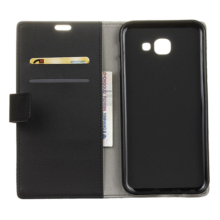 Flip PU Leather Wallet Mobile Case with Stand for Samsung Galaxy J4+ J415 - Black-7