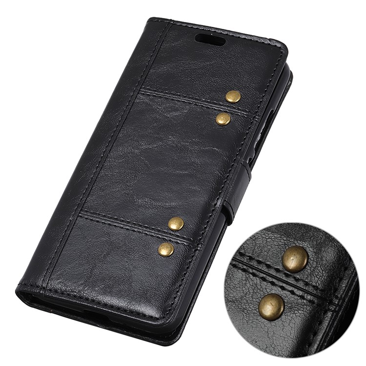 Rivet Decor PU Leather Wallet Case with Stand for Samsung Galaxy J6 Plus - Black-2