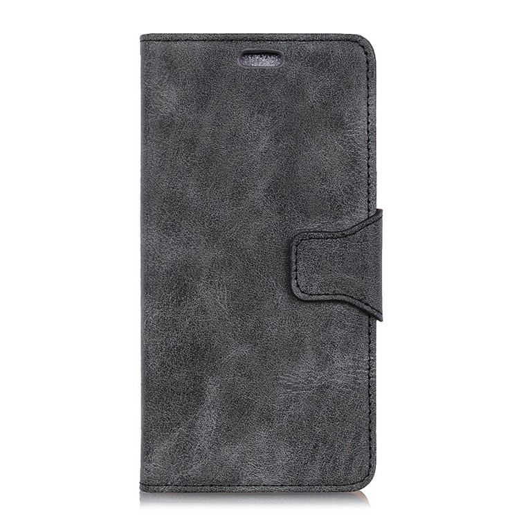 Vintage Style Split Leather Magnetic Wallet Cover for Samsung Galaxy A7 (2018) - Grey-2