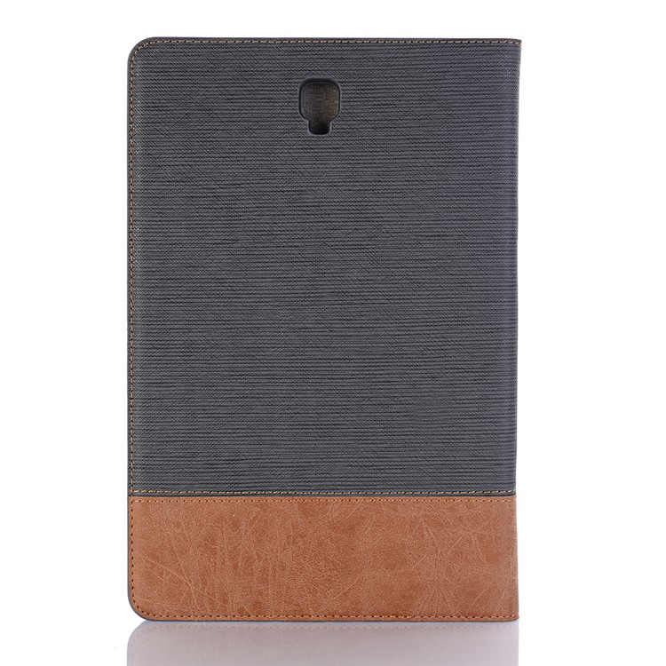 Bi-color Toothpick Texture Leather Wallet Smart Case for Samsung Galaxy Tab S4 10.5 T830 T835 - Black-3