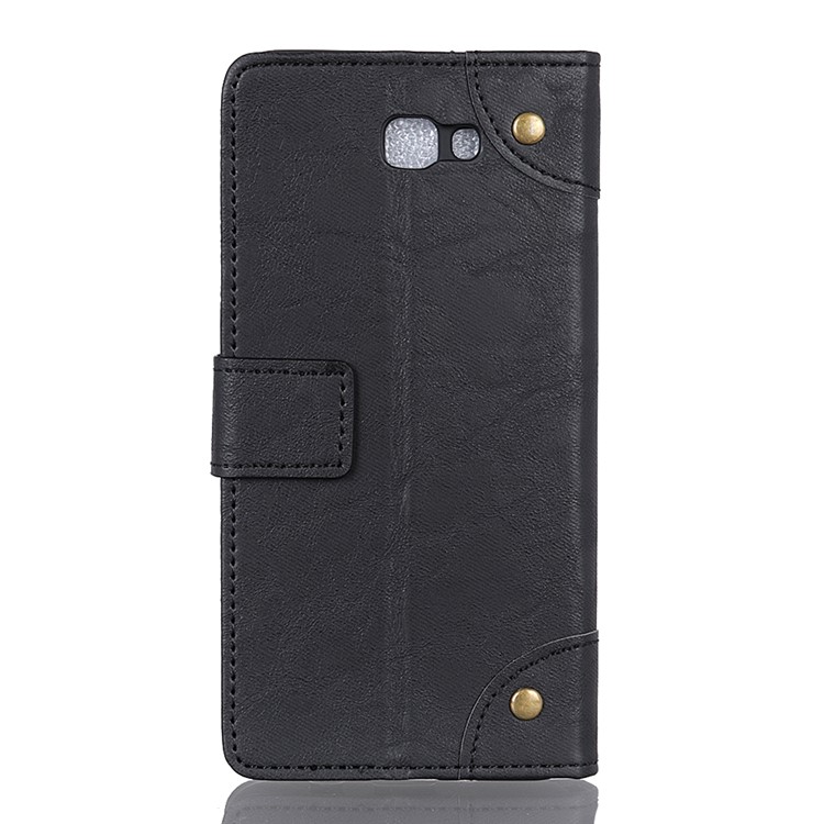 Caixa Magnética Da Carteira Do Suporte Do Couro Retro Do Estilo Para A Galáxia J4 + De Samsung - Preto-6