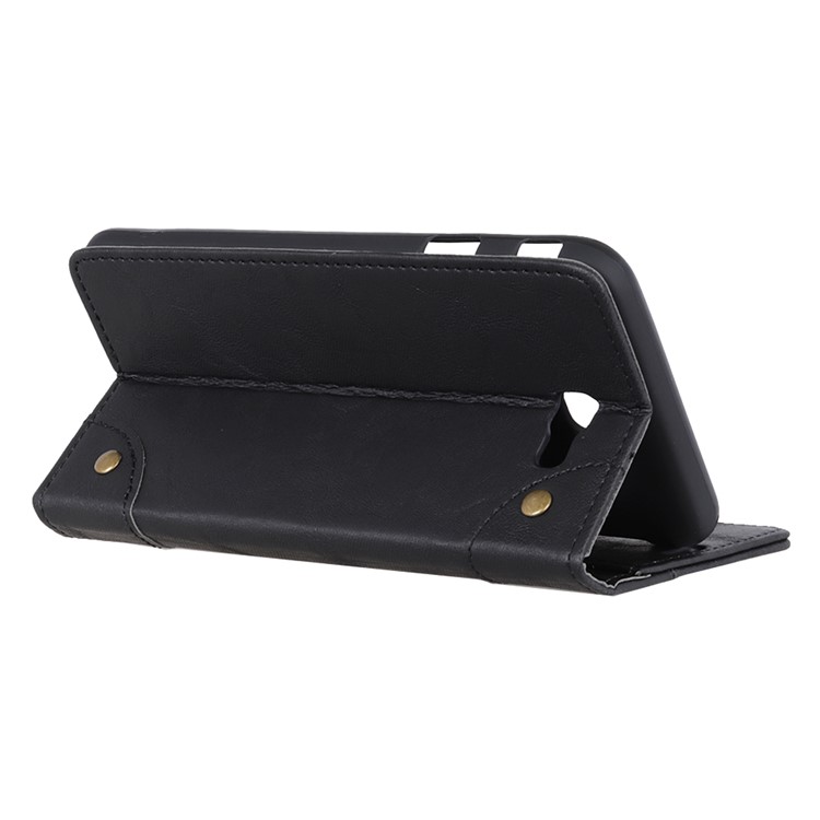 Caixa Magnética Da Carteira Do Suporte Do Couro Retro Do Estilo Para A Galáxia J4 + De Samsung - Preto-8