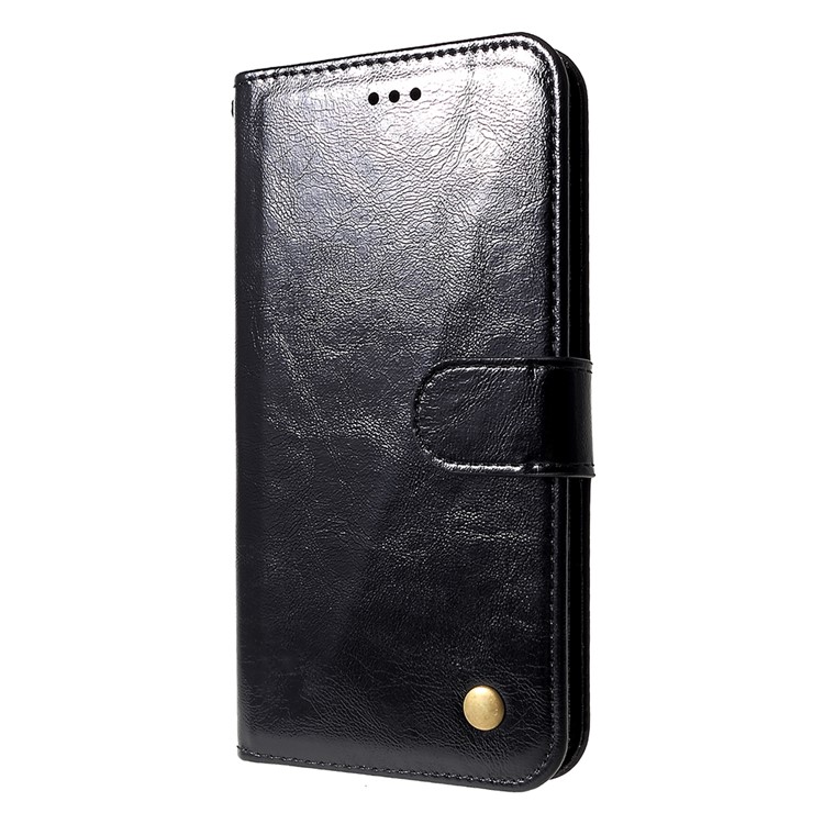 Retro Style PU Leather Folio Flip Cell Phone Casing for Samsung Galaxy J6+ / J6 Prime - Black-2