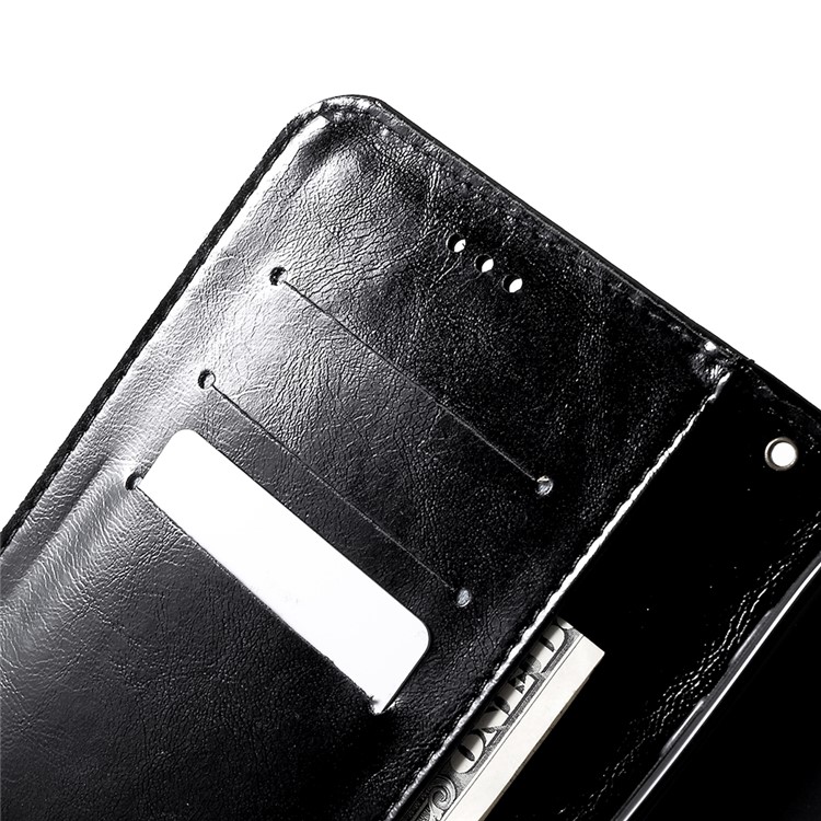 Retro Style PU Leather Folio Flip Cell Phone Casing for Samsung Galaxy J6+ / J6 Prime - Black-6