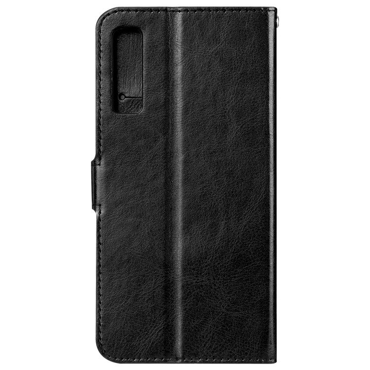 Crazy Horse Texture Wallet Stand Leather Phone Case for Samsung Galaxy A7 (2018) - Black-3