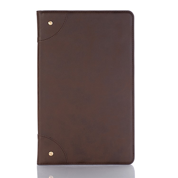 

Retro Book Style Wallet Leather Wake/Sleep Folio Cover for Samsung Galaxy Tab A 10.5 (2018) T590 T595 - Coffee, Galaxy Tab A 10.5 (2018) T590 T595