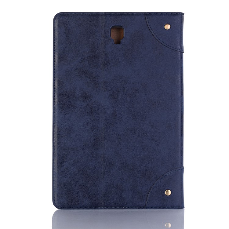 Cartera Elegante De Cuero Del Soporte De La Cartera Del Diseño Del Libro Del Vintage Para La Etiqueta S4 10.5 T835 De La Galaxia De Samsung - Azul Oscuro-2