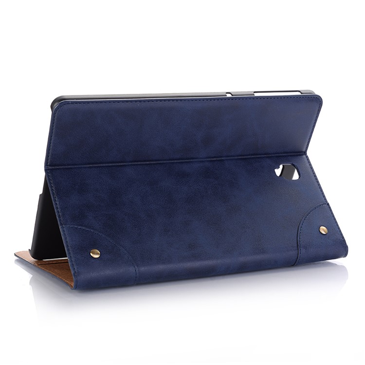 Cartera Elegante De Cuero Del Soporte De La Cartera Del Diseño Del Libro Del Vintage Para La Etiqueta S4 10.5 T835 De La Galaxia De Samsung - Azul Oscuro-5