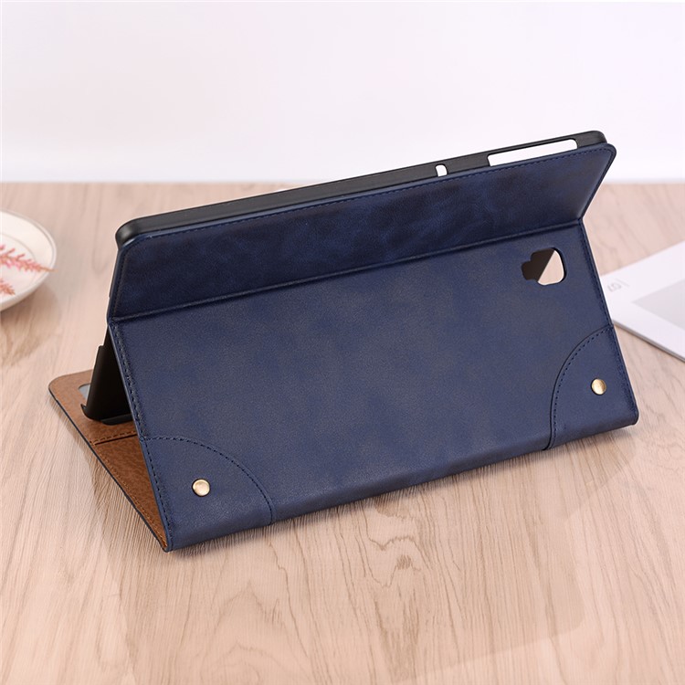 Cartera Elegante De Cuero Del Soporte De La Cartera Del Diseño Del Libro Del Vintage Para La Etiqueta S4 10.5 T835 De La Galaxia De Samsung - Azul Oscuro-7