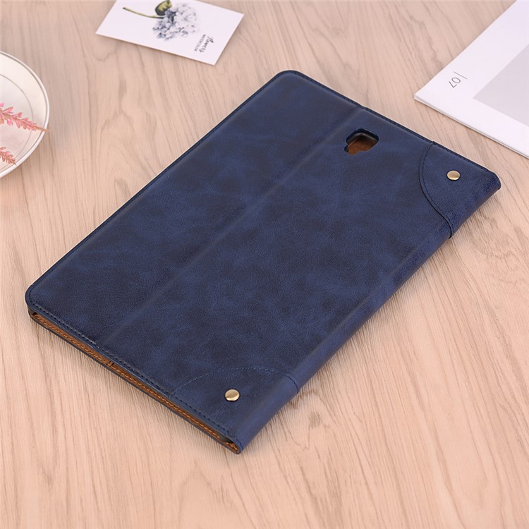 Cartera Elegante De Cuero Del Soporte De La Cartera Del Diseño Del Libro Del Vintage Para La Etiqueta S4 10.5 T835 De La Galaxia De Samsung - Azul Oscuro-9