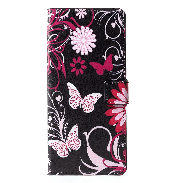 Pattern Printing Wallet Leather Flip Case for Samsung Galaxy J6+/J6 Prime - Butterfly and Flower-5