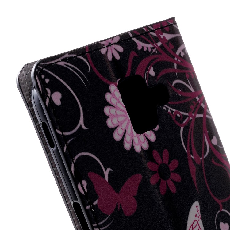 Pattern Printing Wallet Leather Flip Case for Samsung Galaxy J6+/J6 Prime - Butterfly and Flower-6