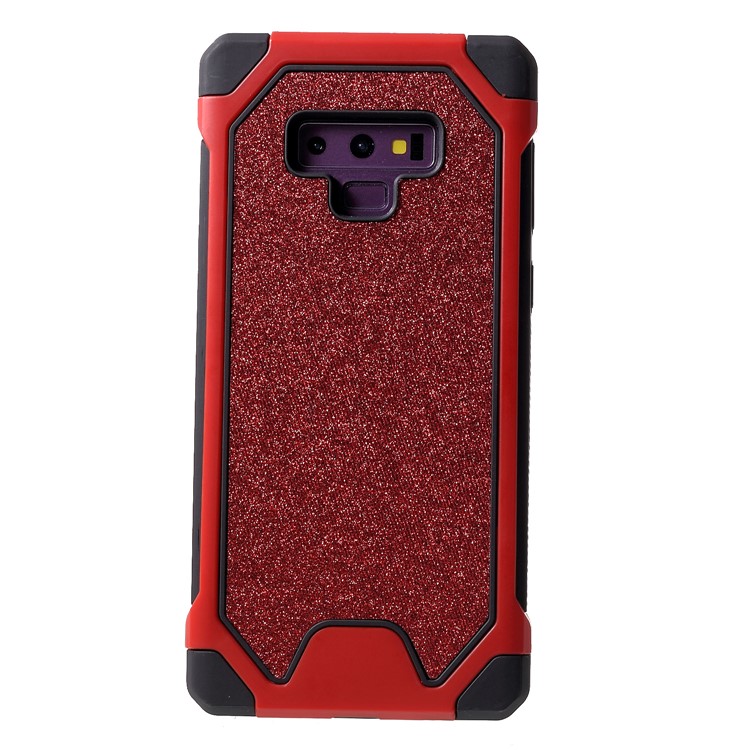 Glitter Powder Anti-drop PC TPU Hybrid Phone Case for Samsung Galaxy Note9 N960 - Red-2