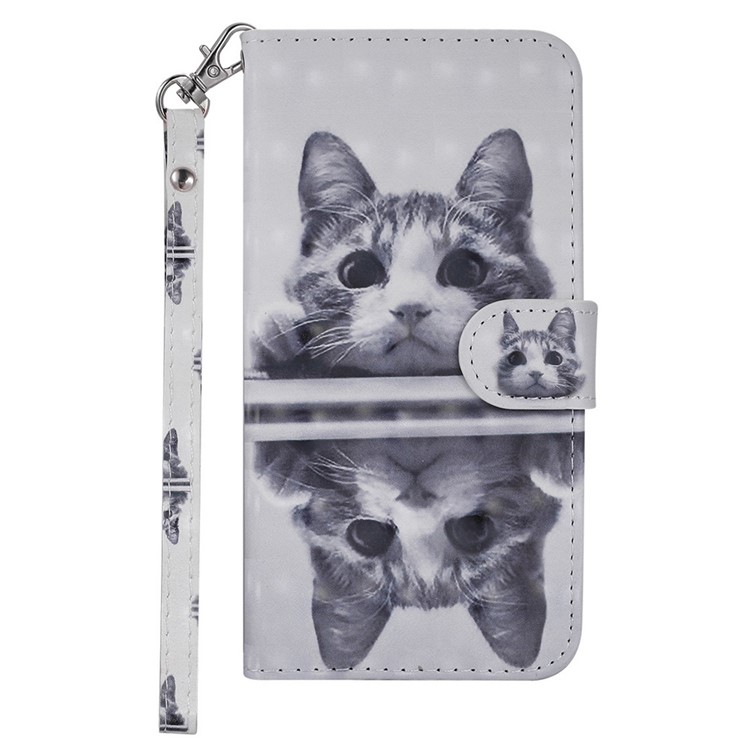 Light Spot Decor Pattern Printing Wallet Stand Leather Flip Case for Samsung Galaxy A6+ (2018) / A9 Star Lite - Cute Cat-2