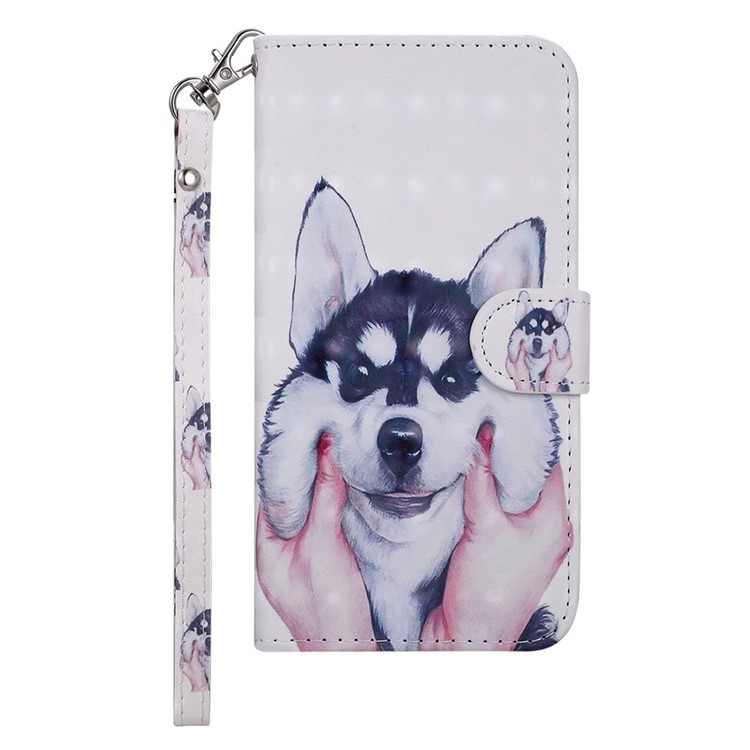 Light Spot Decor Pattern Printing Wallet Stand Leather Flip Case for Samsung Galaxy A6 (2018) - Dog-2