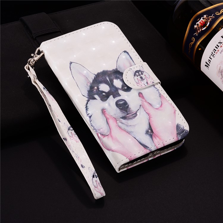 Light Spot Decor Pattern Printing Wallet Stand Leather Flip Case for Samsung Galaxy A6 (2018) - Dog-9