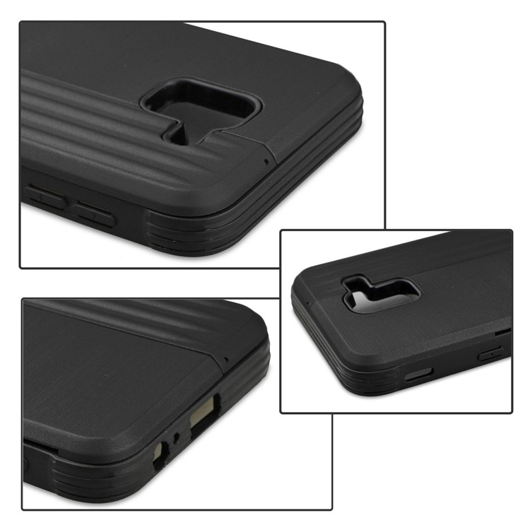 PC TPU Dual Layer Hybrid Case with Kickstand and Card Slot for Samsung Galaxy J6 (2018) - Black-5