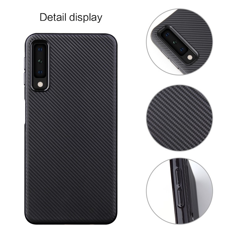 Carbon Fiber Texture Soft TPU Cell Phone Case for Samsung Galaxy A7 (2018) - Black-2