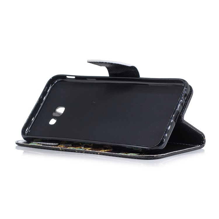 Gemusterte Leder Brieftasche Stehen Handytasche Für Samsung Galaxy J4 Plus / J4 Prime - Kolorierte Schmetterlinge-5