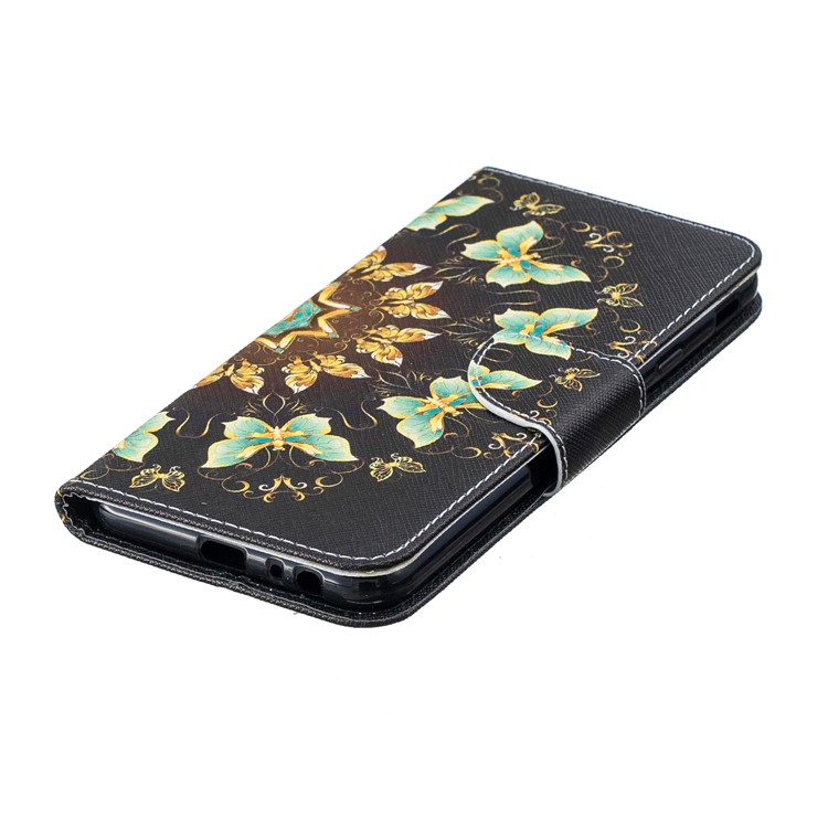 Gemusterte Leder Brieftasche Stehen Handytasche Für Samsung Galaxy J4 Plus / J4 Prime - Kolorierte Schmetterlinge-6