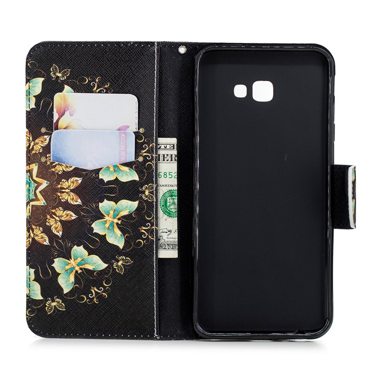 Gemusterte Leder Brieftasche Stehen Handytasche Für Samsung Galaxy J4 Plus / J4 Prime - Kolorierte Schmetterlinge-8