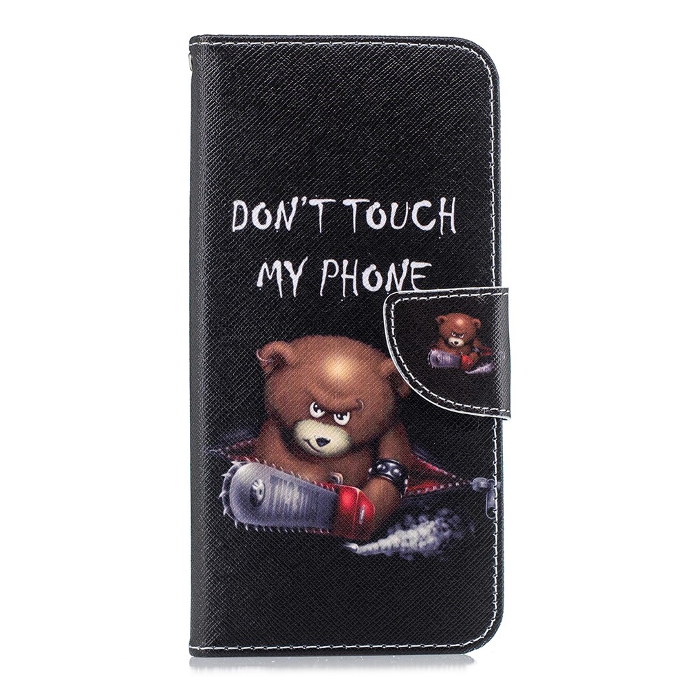 Padrão De Impressão PU Couro Proteção Celular Shell Para Samsung Galaxy J4 + / J4 Prime - Urso E Seus Avisos-2