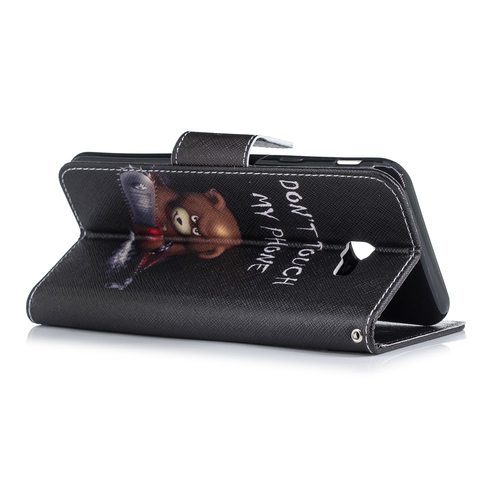 Padrão De Impressão PU Couro Proteção Celular Shell Para Samsung Galaxy J4 + / J4 Prime - Urso E Seus Avisos-4