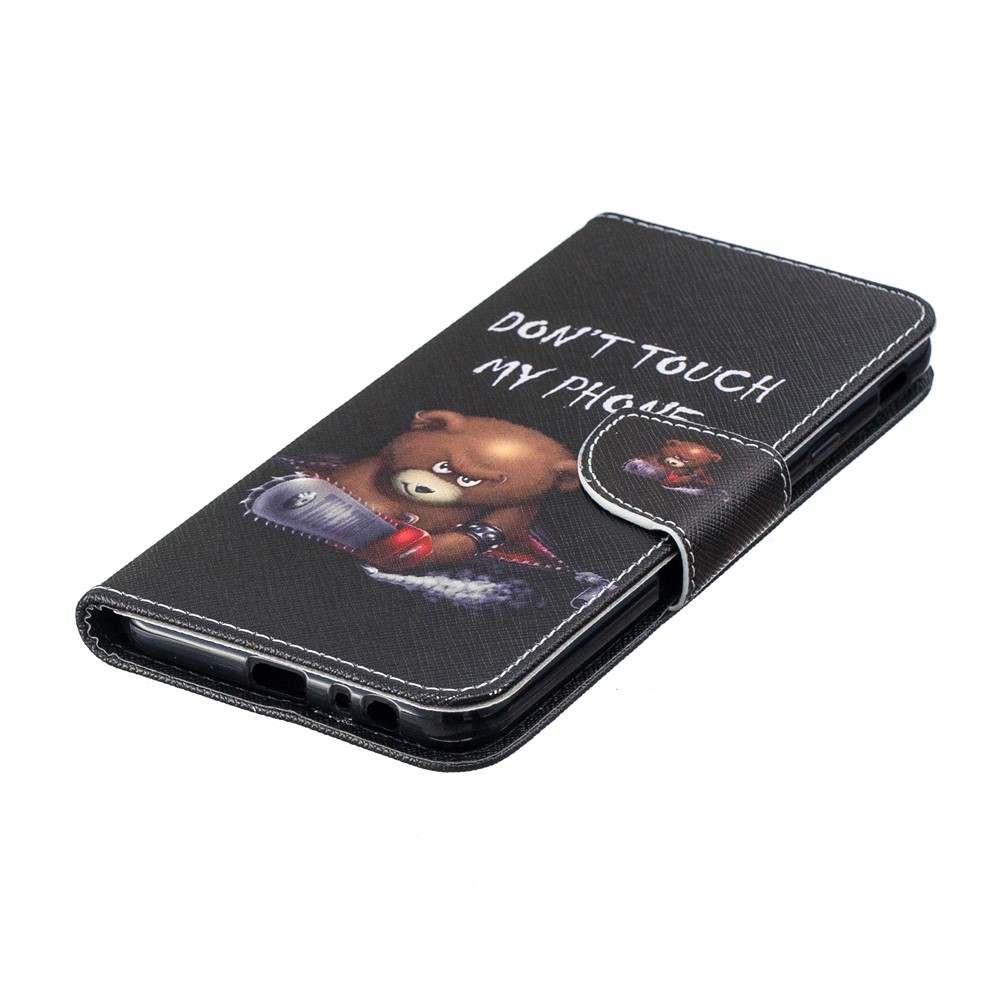 Padrão De Impressão PU Couro Proteção Celular Shell Para Samsung Galaxy J4 + / J4 Prime - Urso E Seus Avisos-6