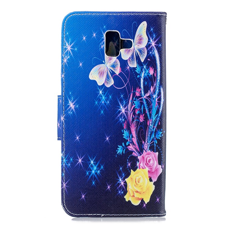 Patterned Wallet Leather Magnetic Case for Samsung Galaxy J6+ / J6 Prime - Crystal Butterfly-3