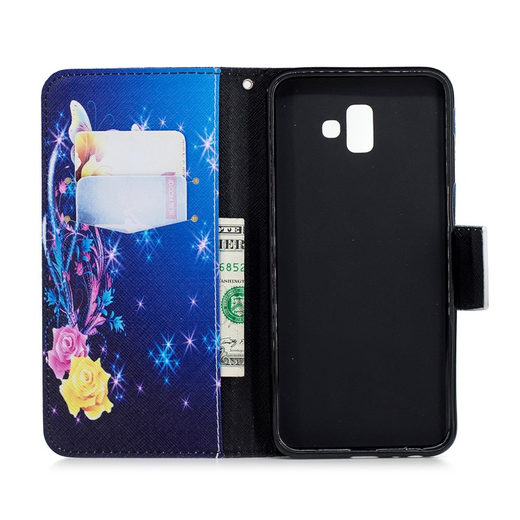 Patterned Wallet Leather Magnetic Case for Samsung Galaxy J6+ / J6 Prime - Crystal Butterfly-8
