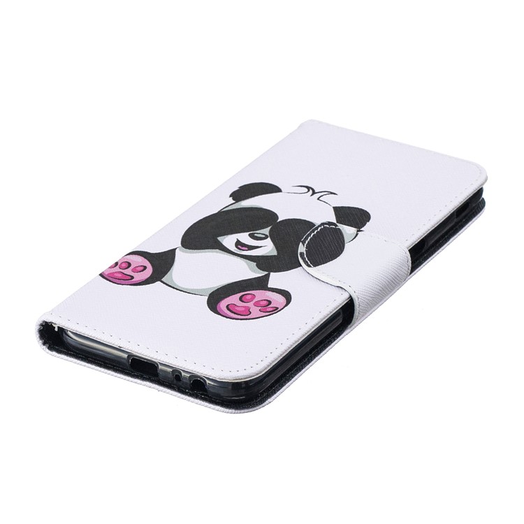 Carteira De Couro De Impressão Padrão Carteira Móvel Para Samsung Galaxy J6 + / J6 Prime - Panda Bonito-6